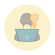 Person sitting at a laptop