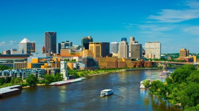 View of downtown Saint Paul and Mississippi River